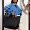 REISENTHEL Classic Shopper XL Rhombus Midnight Gold – Image 6