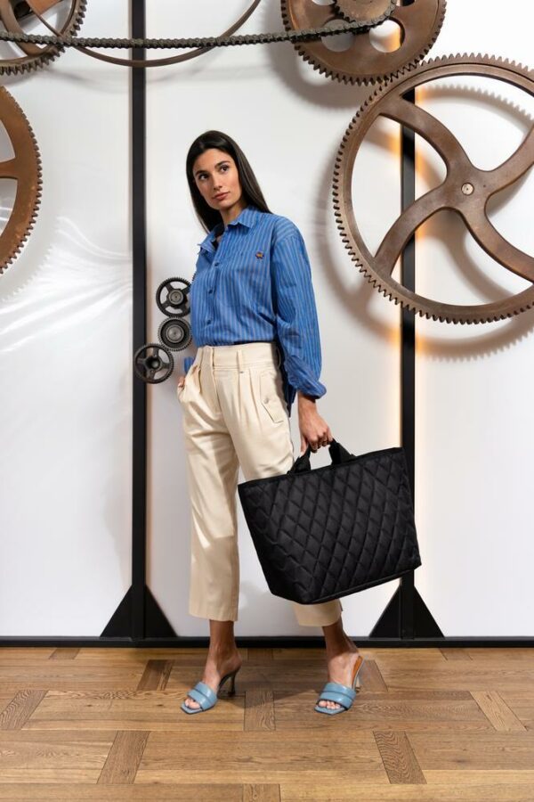 REISENTHEL Classic Shopper XL Rhombus Midnight Gold – Image 5